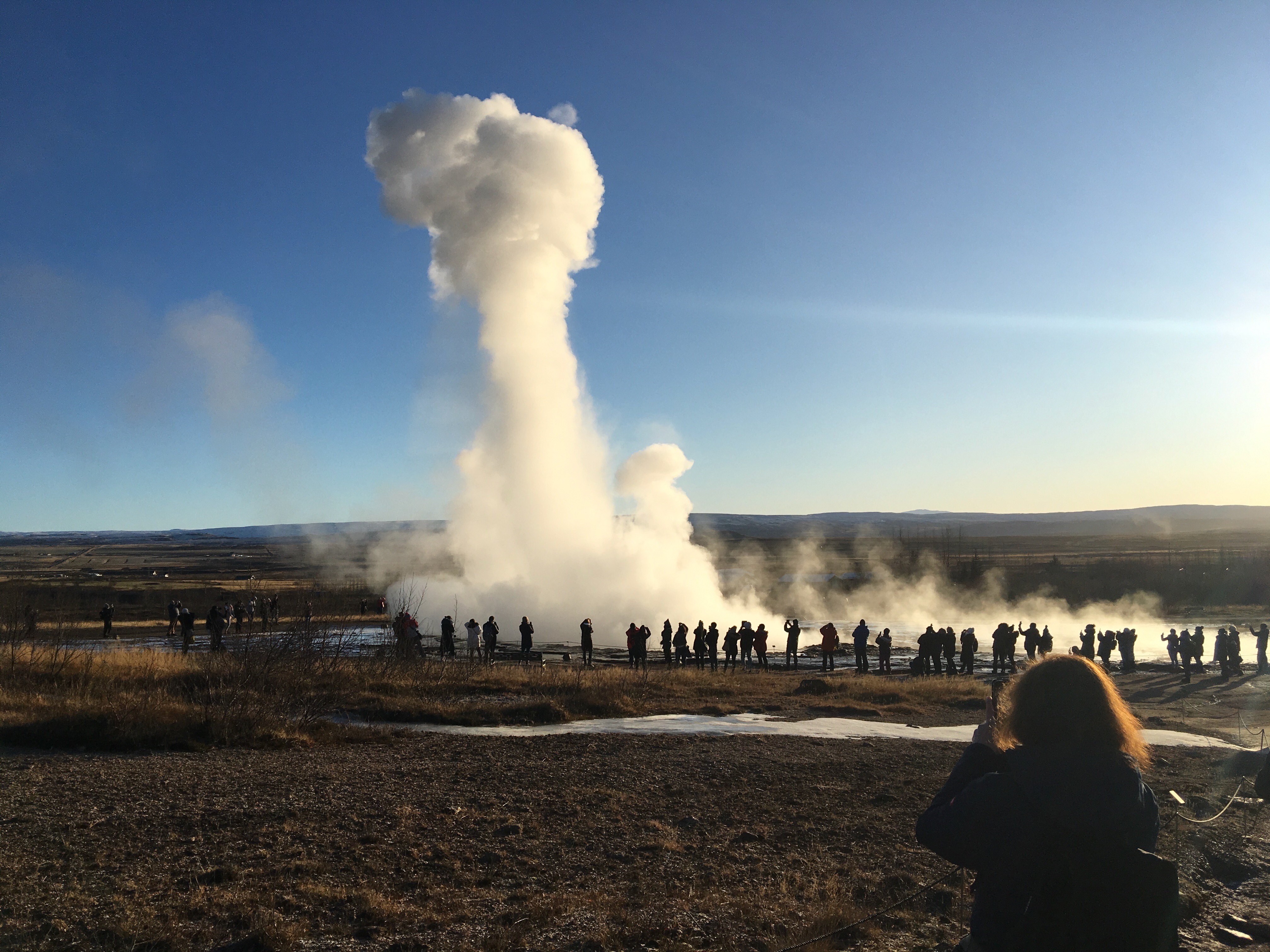 Geyser spouting